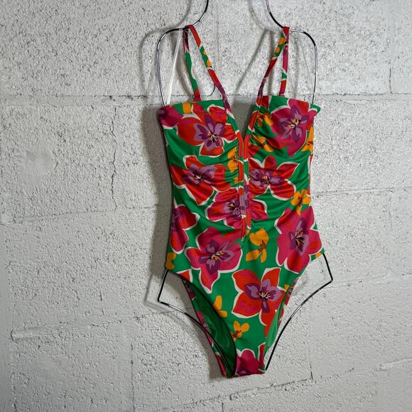 Sanctuary Womens Shirred-Front One-Piece, Multi pink Small $119 - Picture 1 of 15